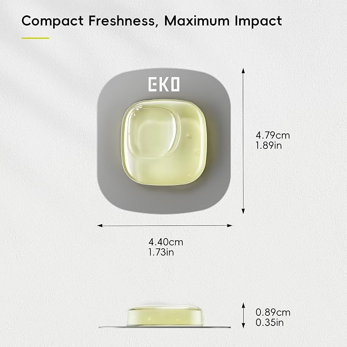 EKO Refresh Deodorizer Pod Refills, 4-Pack | Plant-Based Trash Can Deodorizer & Garbage Odor Eliminator, Long-Lasting 45 Days Air Freshener Pods for Bathroom, Closet