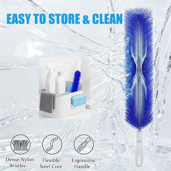 Bendable Microfiber Head (Blue 2 Pcs) | Upgraded Fan Cleaner Brush Reusable Dust Remover Washable ldeal for Electric Fans Air Conditioning, Home Car Vents, Curtain