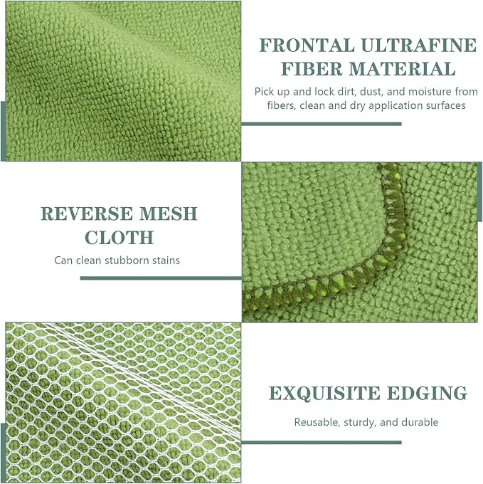 Dish Cloth for Washing Dishes Kitchen Washcloth Cleaning Cloth | 7.87x7.87inch 20pack Kitchen Towels Rags, Microfiber Cleaning Cloths, Wash Cloths with Poly Scour Side, Wholesale, Assorted