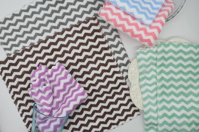 Microfiber Cleaning Cloth, 10 Pack Microfiber Rags,12inx12in,Purple | Lint Free Dish Cleaning Cloths, Fast Drying Dish Rags For Cleaning, Absorbent Washcloths