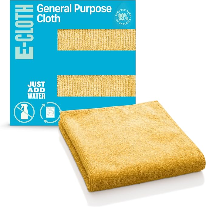 E-Cloth Microfiber Cloth, World's Leading Premium Microfiber Cleaning Cloth, Twice as Durable as Competition, 1 Year Guarantee, Ideal for Kitchen, Countertops, Sinks, and Bathrooms, Orange, 1 Pack