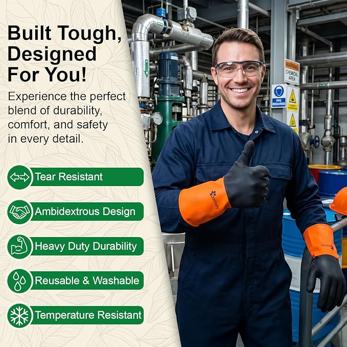 Gastody™ - Chemical Resistant Gloves, Reusable,Heavy Duty Safety Work Gloves,Resist Acid,Oil,Alkali - S-M-L-XL-XXL Size