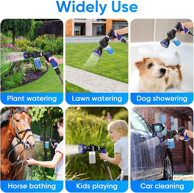Dog Shower Attachment Water Hose Nozzle Sprayer Set | with Metal 3-Way Diverter & 6.6 Ft Long Hose, Tub Faucet for Shower Arm Easy Faucet Pup Pet Bathing Sprayer Washer Kit