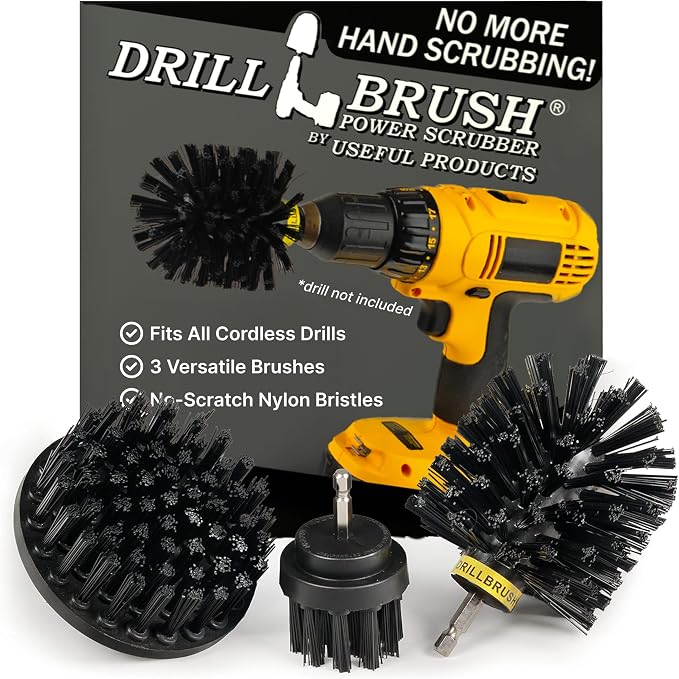 BBQ Cleaning Kit Water Calcium Mineral - Electric Grill Brush for Drill | Cleaning Accessories Industrial Brushes - Baked on Food, Electric Smoker, Drill Brush Attachments for Stain and Rust Remover