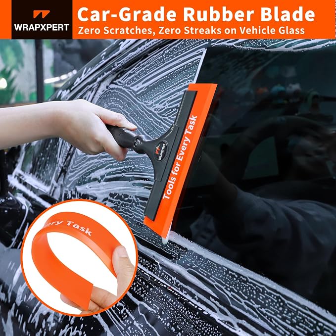 WRAPXPERT Window Tint Squeegee 8.3-Inch Silicone Squeegee for Car Windows, Window Tint Tool Kit for Windshield, Side Mirror, Shower Glass, and House Windows/Door Cleaning