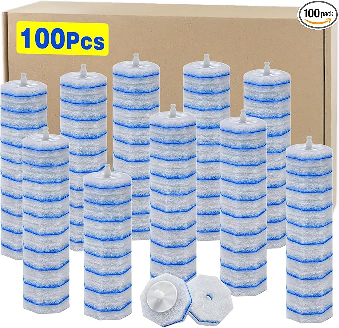 100pcs Disposable Brush Head Refills For Clorox Toilet Cleaning System, | Upgrade Fiber Cleaner Heads for Clorox Toilet Closestool .(not included brush rod)