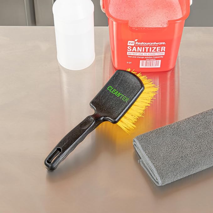 Restaurantware 4 in Black Plastic Utility Scrub Brush