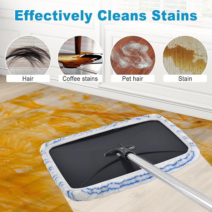 5 Pack Mop Heads Replacements for Ocedar Hardwood Floor 'N More Microfiber Mops,Terry Cloth Mops Refills 15 x 8 Flat Dust Mop Pads for O Cedar mop,Washable&Reusable Mopping Pads (Handle Not Included)