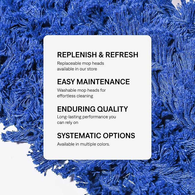 36 Inch Blue Commercial Dust Mop & Floor Sweeper – Wood Handle Floor Mop for Tile, Hardwood & Concrete