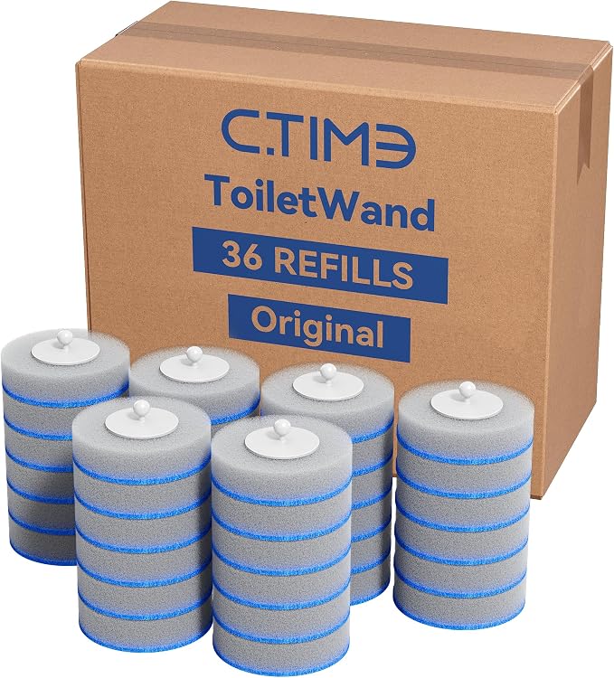 CTIME - 36 Replacement Toilet Brush Heads, Suitable for Bathrooms and Toilets