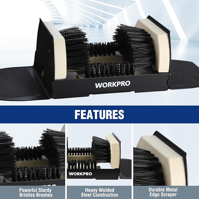 WORKPRO Extra Wide Boot Cleaner, Shoe Brush Scraper Scrubber Outdoor | Extra Wide,Length 19'' (48.5 cm), Heavy Duty Boot Brush, All Weather fits for Farm, Porch, Indoors & Outdoors