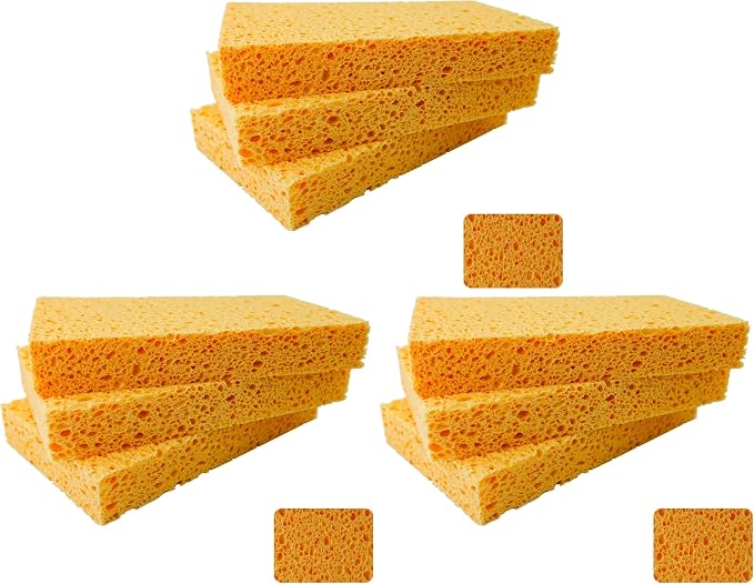 6 x 3.6 x 0.9 Inch JK SP-T22 Large Sponge, Kitchen Sponges, Handy Sponges, Cellulose Sponges, Dish Washing Sponge, Natural Sponge, Car Washing Sponge, Eco Friendly Sponge (Pack of 3)