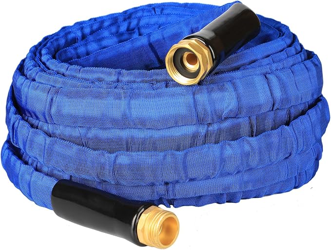 YOTOO Garden Hose 50 FT, Lightweight, Durable, Flexible, Non-Expanding, Kink-Free Water Hose with Solid Brass Fittings for Outdoor, Watering flants and flowers, Car Wash