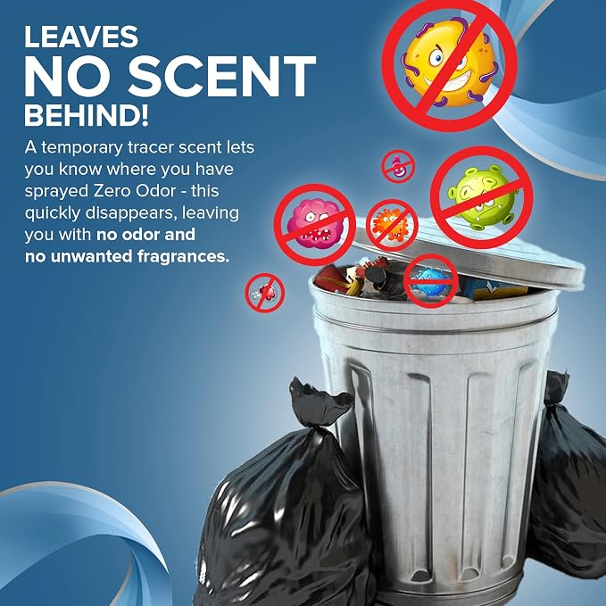 Zero Odor Multi-Purpose Odor Eliminator, Fabric & Room Deodorizer, 2-Pack | Refill Bottle, Odor Eliminator for Hotel, Bathroom, Basement, Trash & Upholstery - Sprayer not Included, 64 OZ Each