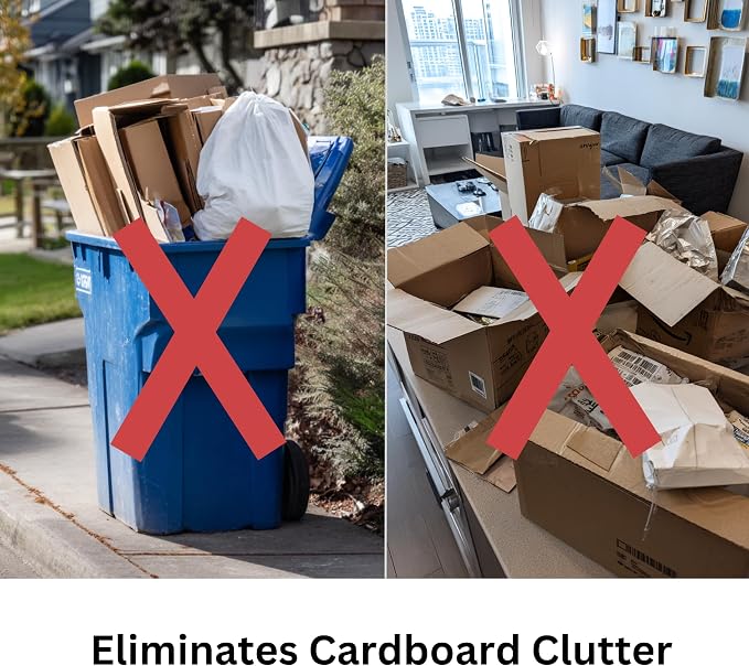 Box Caddy Cardboard Recycling Organizer. Store & Carry boxes. (White) | Eliminates Cardboard Clutter. High Capacity, Durable, Indoor/Outdoor. Home and Business use.