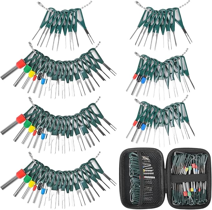 Terminal Removal Tool Kit 92 Pcs Depinning Tool Electrical Connector Pin Removal Tool Kit Pin Extractor Tool Set Wire Terminal Release Tool for Automotive Car Household Devices