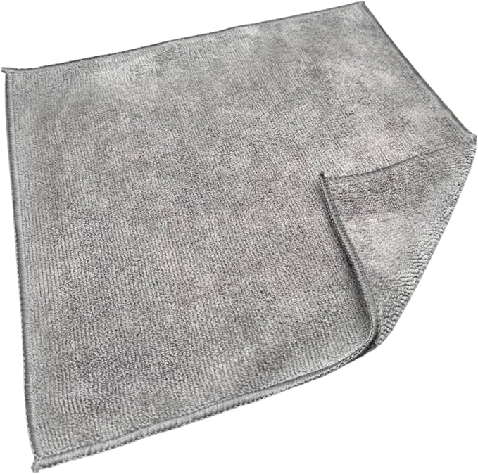 Microfiber Cleaning Cloths, 12 Pack, 12 x 12 Inch, 300 GSM, Lint Free, Ultra Absorbent, Streak-Free Cleaning Towels for Car, Kitchen, Windows, Glass & Household Cleaning, Gray