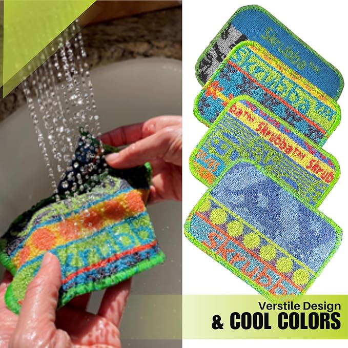 Wet-It Skrubba Non-Scratch Scouring Pad – European Scrubby Sponge for Kitchen Cleaning, Pots, Pans, Glass & Cookware – Durable Reusable Pad with Fun Chicken Design