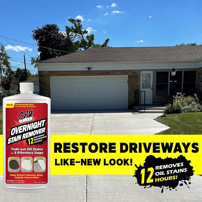 Overnight Stain Remover for Cleaning Oil Stains on Concrete, Driveway, Pavers & Garage Floors,White, AOD3232301