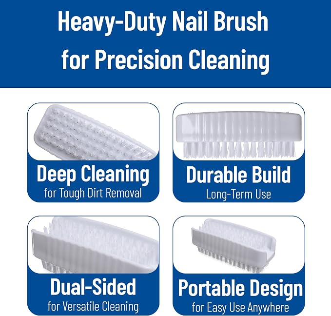 SPARTA 3623900 Plastic Hand Brush, Nail Brush With Polypropylene Bristles For Kitchens, Homes, Restaurants, 3.5 Inches, White, (Pack of 24)