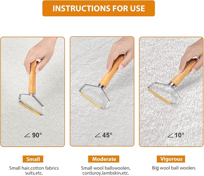 Manual Clothes Fuzz Shaver, Portable Lint Remover, Sweater Clean Tool, Double Sided Fuzz Remover for Removing Dust and Pet Hair from Clothing, Furniture, Curtain, Blanket, Couch