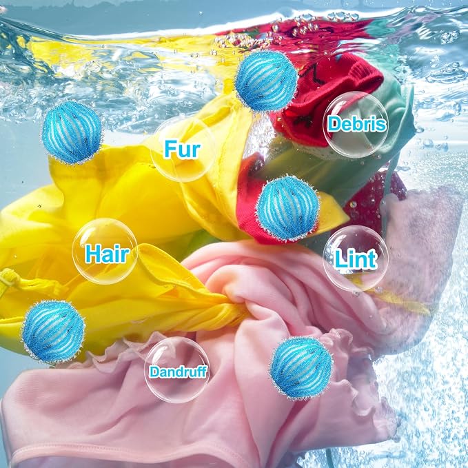 20Pcs Pet Hair Remover for Laundry, 1.4 inch Mini Ball Lint Traps | Effective Dryer Ball for Cat Dog Pet Hair in Clothes,Sheets,Towels, Lint Catcher for washing Machine Without Damaging Fabrics