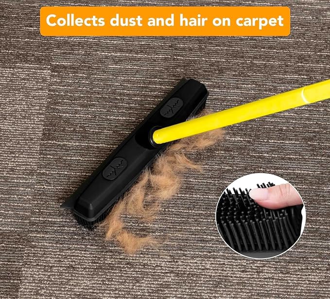 FURemover Pet Hair Removal Rubber Broom, 48" Handle