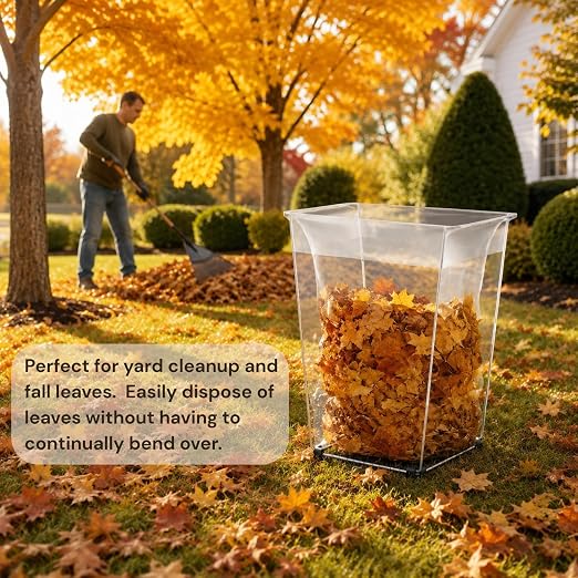 Bag Buddy Bag Holder for 21 Gallon Trash Bags for Yard Work, Recycling, Outdoor Activities, Camping, Garage & Home Cleanup | Lightweight Portable Waste Frame | Qty 4
