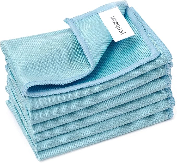 6 Pcs Glass Cleaning Cloth for Window Eyeglass Mirrors Stainless Steel