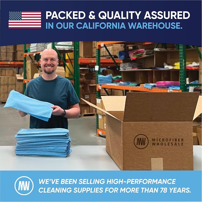 Microfiber Wholesale Bulk Black Microfiber Towels 12" x 12" Case of 400 – High-Density All-Purpose Cleaning Cloths for Car Washes, Auto Shops & Professional Cleaning – No Fraying Reusable Long-Lasting