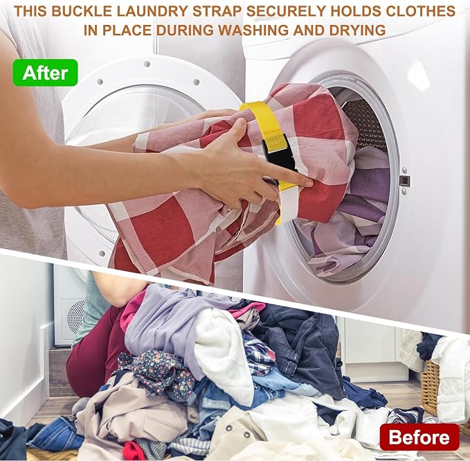 uxcell 4 Pcs Laundry Strap with Buckle, Multipurpose Laundry Strap Replacement Wash Care Utility Household Cleaning Loop Athletics Accessories Tools Storage, Orange