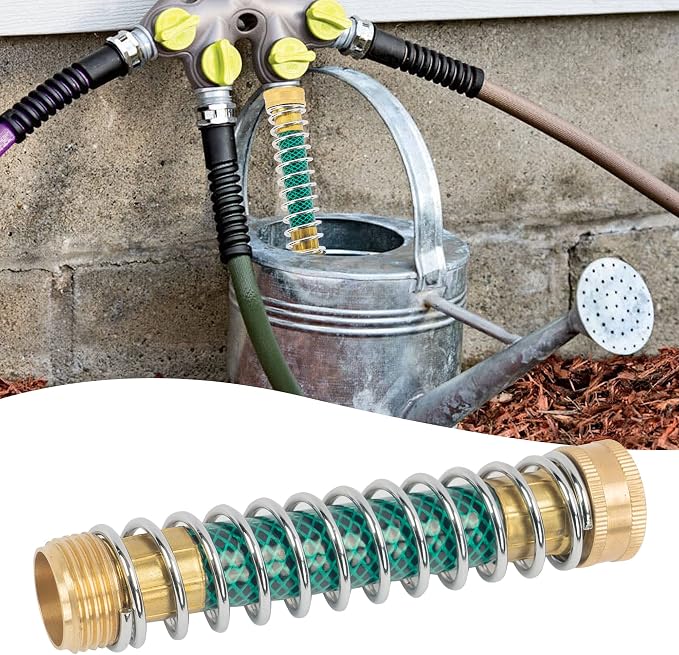 Hourleey Garden Hose Protector, Hose Extension Adapter with Coil Spring (4 PCS)