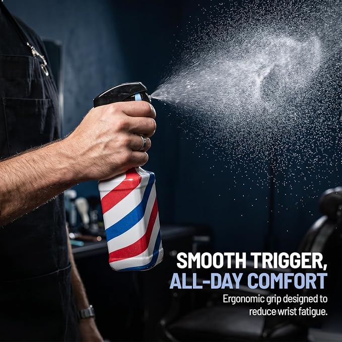 STUDIO LIMITED Barber Spray Bottle Barber Stylist Fine Mist Sprayer Refillable Hair Spray Bottles Mist (Stripe 500ml/16.9oz)