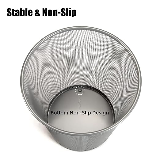 20PCS Mesh Trash Cans,6 Gal Mesh Office Trash Can, Silver Open Metal Wire Wastebaskets, Waste Basket Trash Can for Near Desk, Garbage Can,Recycling Garbage Container Bin for Office&Home