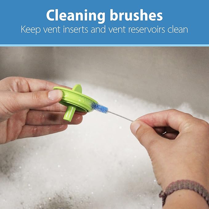 Dr. Brown's Reusable Sponge Baby Bottle Cleaning Brush, Blue, 3-Pack + Anti-Colic Vent Cleaning Brush, BPA-Free, 4-Pack