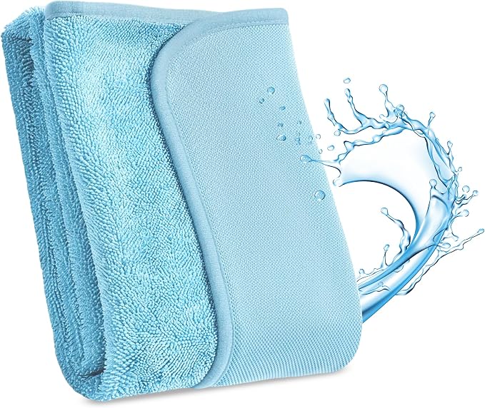 JOYMOOP Microfiber Towels for Cars, 35.4" x 23.6" Car Drying Towel, Blue Reusable Car Towel, Quick Drying Car Microfiber Cleaning Cloth for RVs, SUVs, Trucks