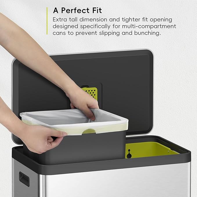 EKO Easy-Dispense Roll 80 Count Extra-Strong Drawstring Tall Kitchen Trash Bag, 8-9.5 Gallon Trash Bag (30.3L-36L) 1 Pack White, Code E