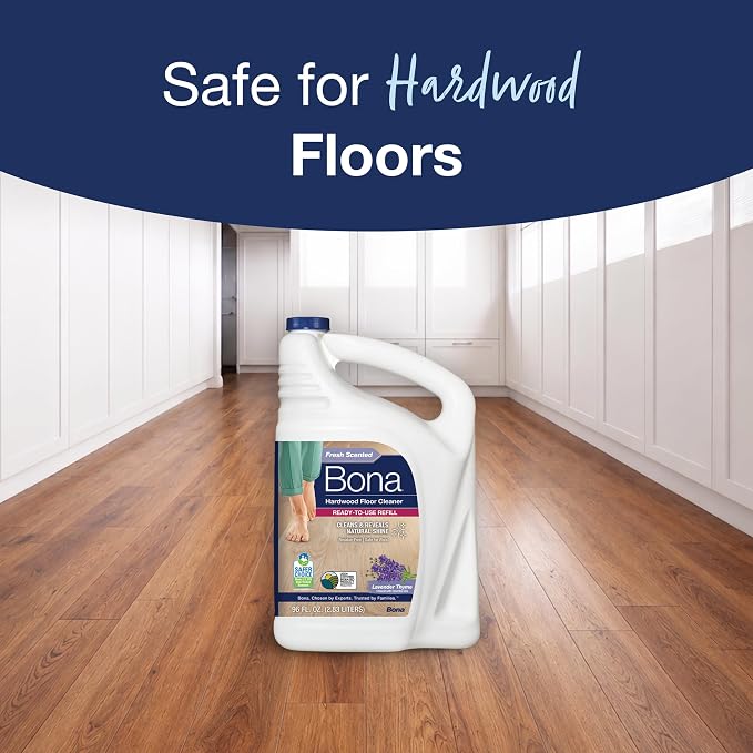 Bona Hardwood Floor Cleaner Refill - 96 fl oz - Lavender Thyme Scent | Residue-Free Floor Cleaning Solution Spray Mop and Spray Bottle Refill - For Wood Floors