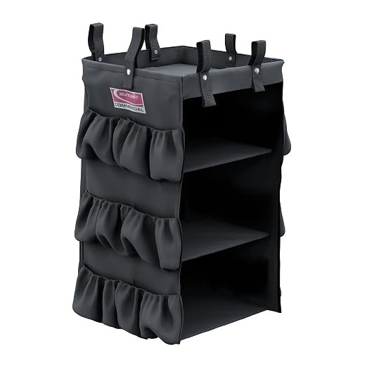 Suncast Commercial Organizer Bag with Shelves, 3 Sided, Housekeeping Cart