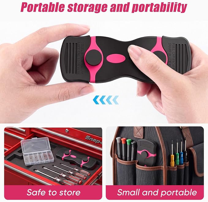 2 Pack Double-Ended Razor Blade Scraper, 30 Blades(pink) | Multi-Purpose Tool for Glass, Cooktop, Sticker Removal, Paint & Gum Cleaning
