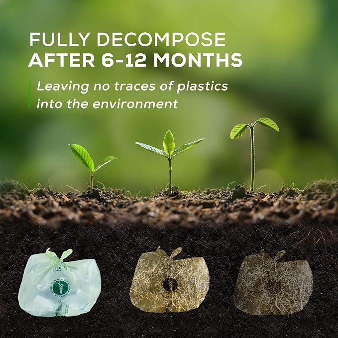 ANECO Compostable Food Waste Bags 3 Gallon With Handles (30 Count) | Extra Strong Compost Bags for Kitchen Countertop Bin - BPI & OK Compost HOME Certified Small Garbage Bags With Handles