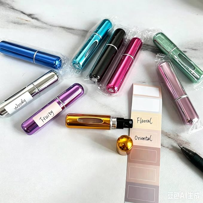 Perfume Travel Refillable Atomizer, Mini Perfume Atomizer Refillables, Scent Pump Case, Small Perfume Spray (10Pcs,5ml)