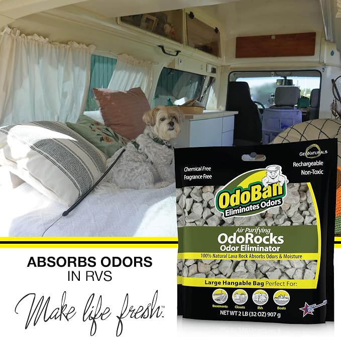 OdoBan Air Purifying OdoRocks Natural Odor Eliminator Made from Natural Volcanic Rocks, 2 Pound Bag, Fragrance Free (Pack of 2)