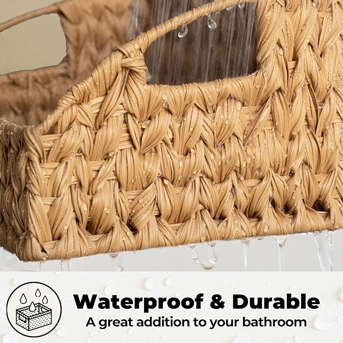 GRANNY SAYS Wicker Storage Basket, Trapezoid Woven Baskets for Storage | Wicker Storage Baskets for Pantry, Open Front Basket for Shelves, Kitchen Storage Baskets, Decorative Basket for Home Decor