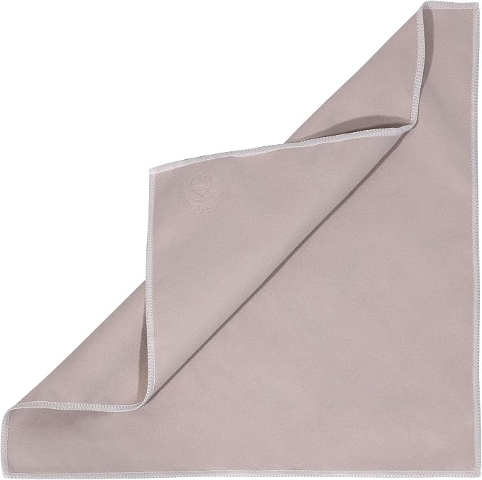 MI&VI Synthetic Chamois Microfiber Instrument Cleaning & Polishing Cloth for Violin, Viola, Cello, Bass, Guitar, Piano, Saxophone, Flute 12x12in (Ash Grey)