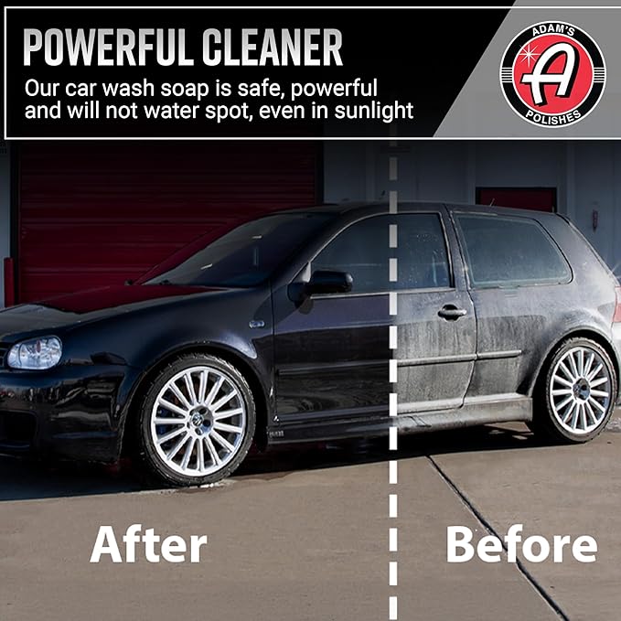 Adam's Car Shampoo (16oz) - pH Best Biodegradable Car Wash Soap for Foam Cannon, Spray Gun or Bucket - High Foam, Scratch-Free Auto Detailing for Cars, Trucks, RVs & Motorcycles