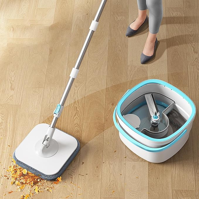Mop and Bucket Set Housekeeping Floor Cleaning Supplies | Mop And Bucket Set with Wringer for Hardwood Living Room Dining Room Kitchen Bathroom Study