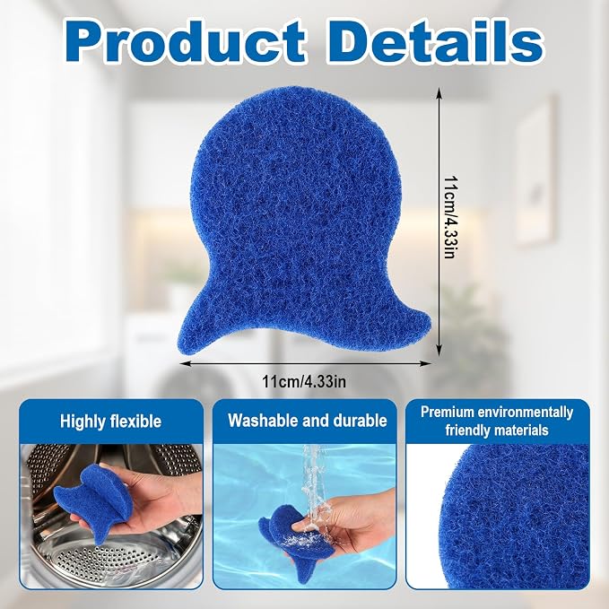 4pcs Pet Hair Removers for Laundry, Reusable Dog & Cat Washer Hair Removers Effectively Removes Pet Lint Tool for Clothes Washing Machines and Dryers