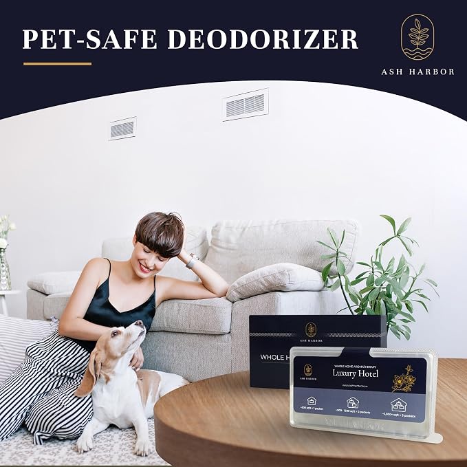 Ash Harbor Luxury Hotel Whole Home Air Freshener System - Whole House Air Freshener for HVAC Filter - Scented Filters for Home - HVAC Duct Odor Eliminator - Filter Fresh 6 Pack