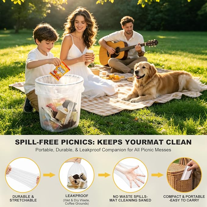 2 Gallon Small Trash Bags,110 Ct Unscented for Bathroom & Office | Flexible & Durable , Unscented & Easy Tearing 2 Gallon Trash Bag for Kitchen,Bedroom,Transparent,Fit 6,7,8 Liters